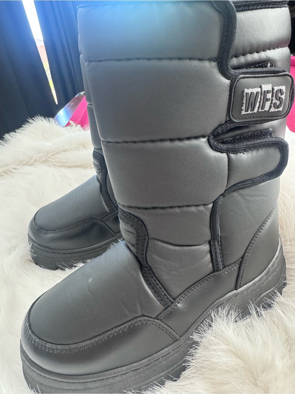 WFS Kids Black Padded Snow & Rain Boot